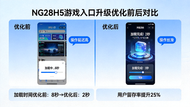 官方正版NG28H5游戏入口升级新闻报道配图 - 展示优化前后的性能对比与用户体验提升