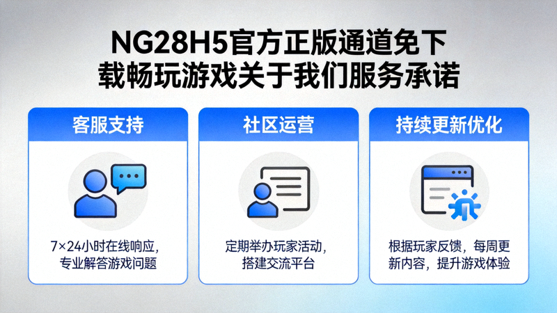 NG28H5官方正版通道免下载畅玩游戏关于我们服务承诺 - 展示客服支持、社区运营和持续更新优化的服务蓝图